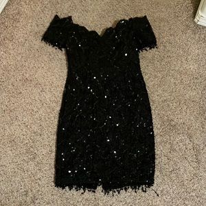 Vintage sequin and beaded black dress